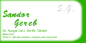 sandor gereb business card