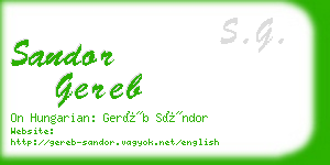 sandor gereb business card